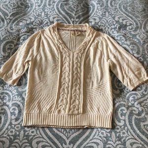 Cream V-neck sweater